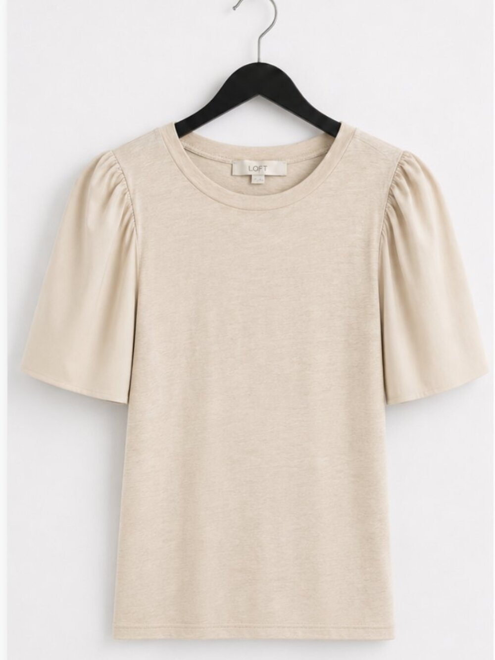 🤎✨‎ Ann Taylor Loft Mixed Media Flutter Sleeve Top (NEW WITH TAG) ✨🤎